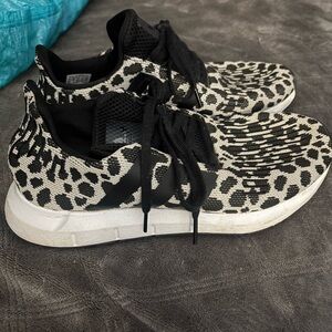 Adidas Black and White Patterned Sneakers